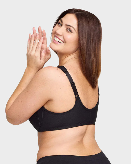 Chic Front-Closure Underwire Lace Print Bra for Effortless Plus Size Comfort
