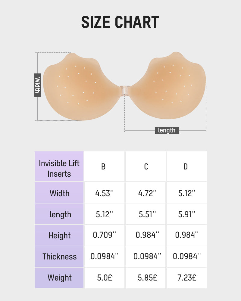Comfortable Breathable Silicone Self-Adhesive Invisible Push-Up Bra 2-Pack