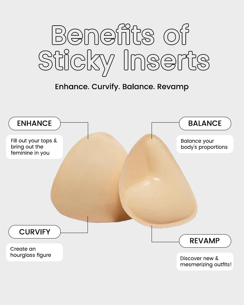 Invisible Reusable Sticky Breast Lift Inserts for Instant 2-Cup Boost