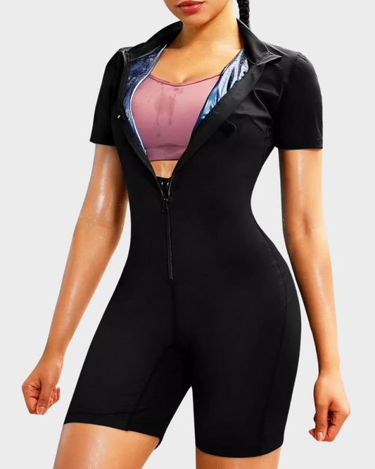 SheCurve Women's Full Body Slimming Sauna Suit Shapewear - Zipper Closure, Sweat Enhancing