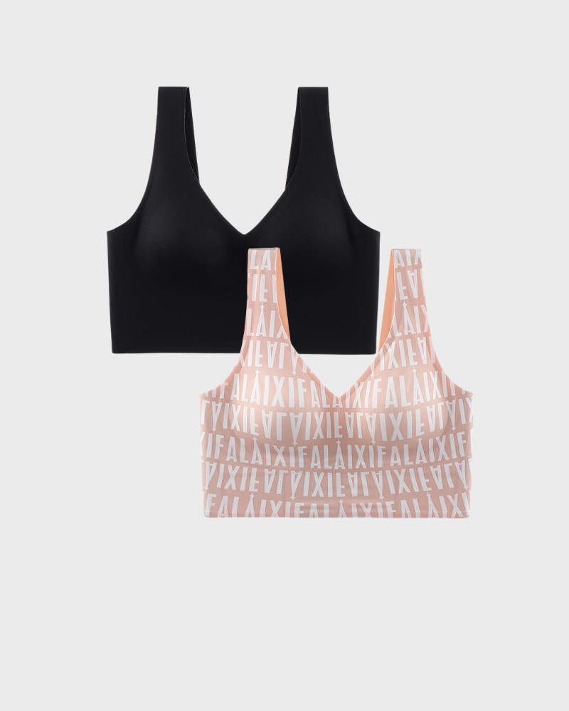 Wireless Back Smoothing V-Neck Seamless Tank Bra with Comfort Support