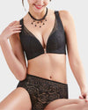 Elegant Rose Embroidered Front Closure Bra for Seamless Comfort and Easy Wear