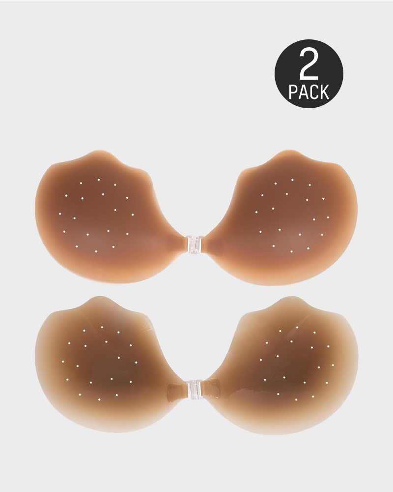 Comfortable Breathable Silicone Self-Adhesive Invisible Push-Up Bra 2-Pack