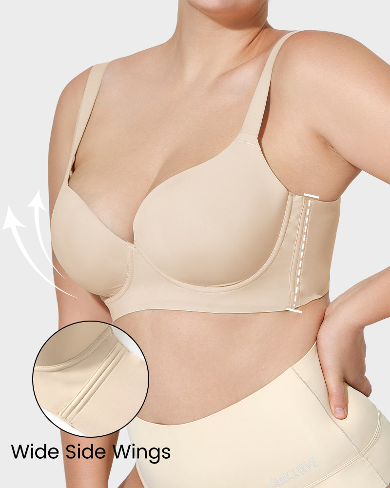 Ultimate Back Smoothing Push-Up Plunge Bra for Seamless Support and Lift