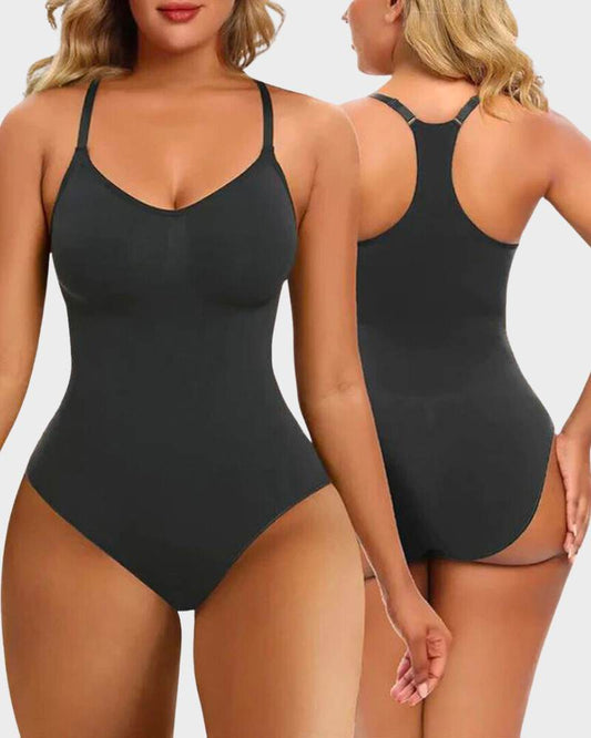 Women's Seamless Tummy Control Racerback Bodysuit Shaper for Comfortable Sculpting