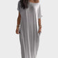Women's Relaxed Off-Shoulder Batwing Sleeve Maxi Lounge Dress - Soft & Chic