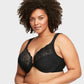 Chic Front-Closure Underwire Lace Print Bra for Effortless Plus Size Comfort