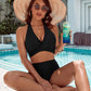 Women's Modest Tummy Control High Waisted Halter Bikini Swimsuit Set