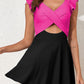 Ruffle Sleeve Cross Front Swimsuit Dress