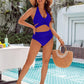 Women's Modest Tummy Control High Waisted Halter Bikini Swimsuit Set