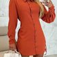 Chic SheCurve Long Sleeve Button-Down Drawstring Shirt Dress – Adjustable Hem, Comfortable