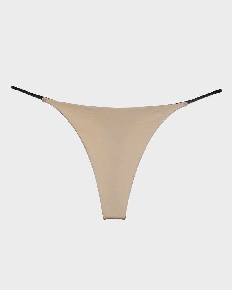 Soft Breathable Cotton Bikini Thong Underwear for Women - Sexy T-Back Panty