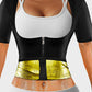 Women's Performance Sweat-Wicking Zip-Up Top - Torso Support, Short Sleeve