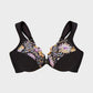 Chic Front-Closure Underwire Lace Print Bra for Effortless Plus Size Comfort