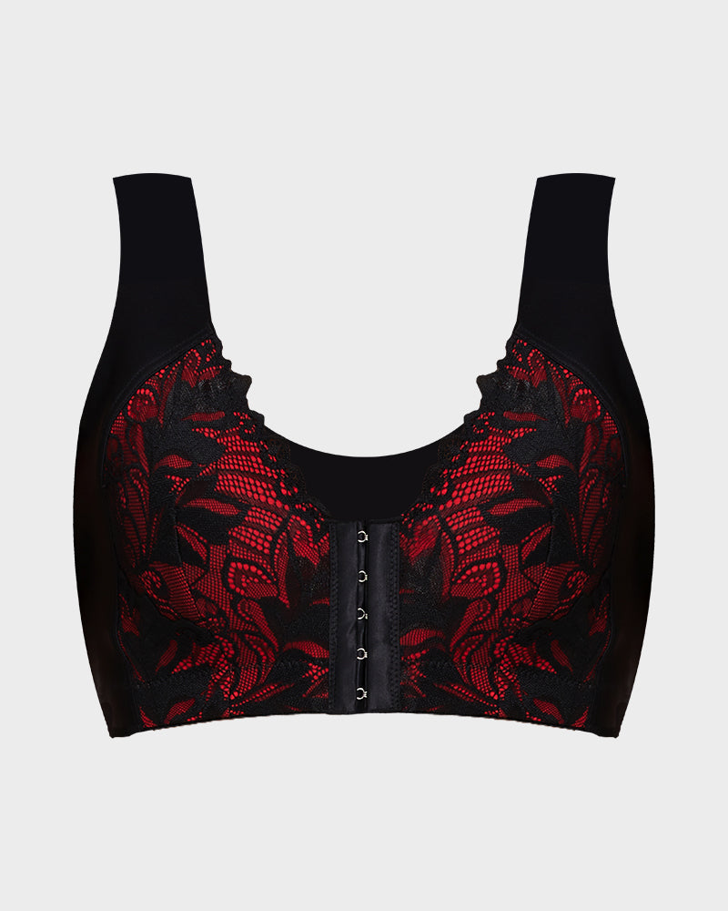 5D Shaping Wireless Front Closure Beauty Back Bra with Lace Support