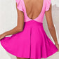 Elegant Ruffle Sleeve Cross Front Swimsuit Dress - Versatile Beach Pool Wear