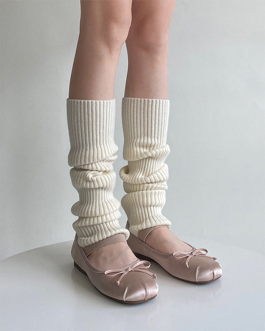 Cozy Ribbed Knit Leg Warmers for Women, Stylish Winter Warmth Accessory