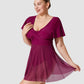 Chic Plus Size Full Coverage Ruffle Swimdress with Built-in Shorts for Women