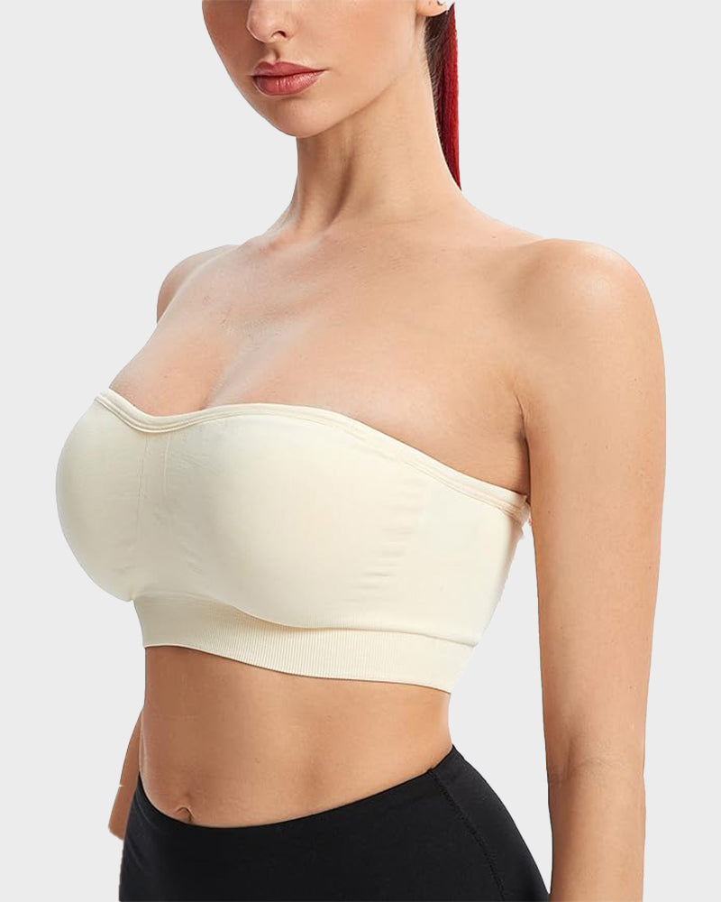 Ultimate Comfort Non-Slip Bandeau Bra: Seamless, Wireless, Strapless Support
