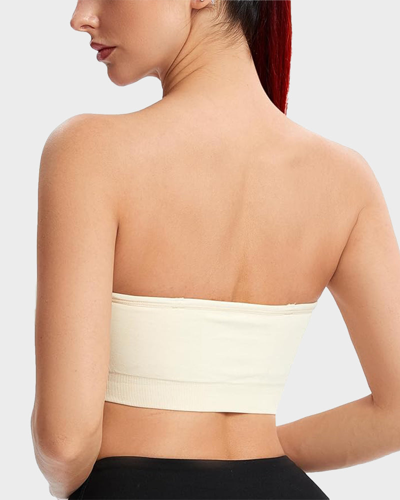 Ultimate Comfort Non-Slip Bandeau Bra: Seamless, Wireless, Strapless Support