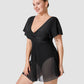 Elegant Ruffle Plus Size Swimdress: Full Coverage, Comfortable Beachwear for All