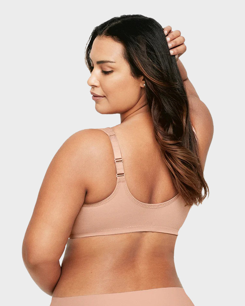 Chic Front-Closure Underwire Lace Print Bra for Effortless Plus Size Comfort