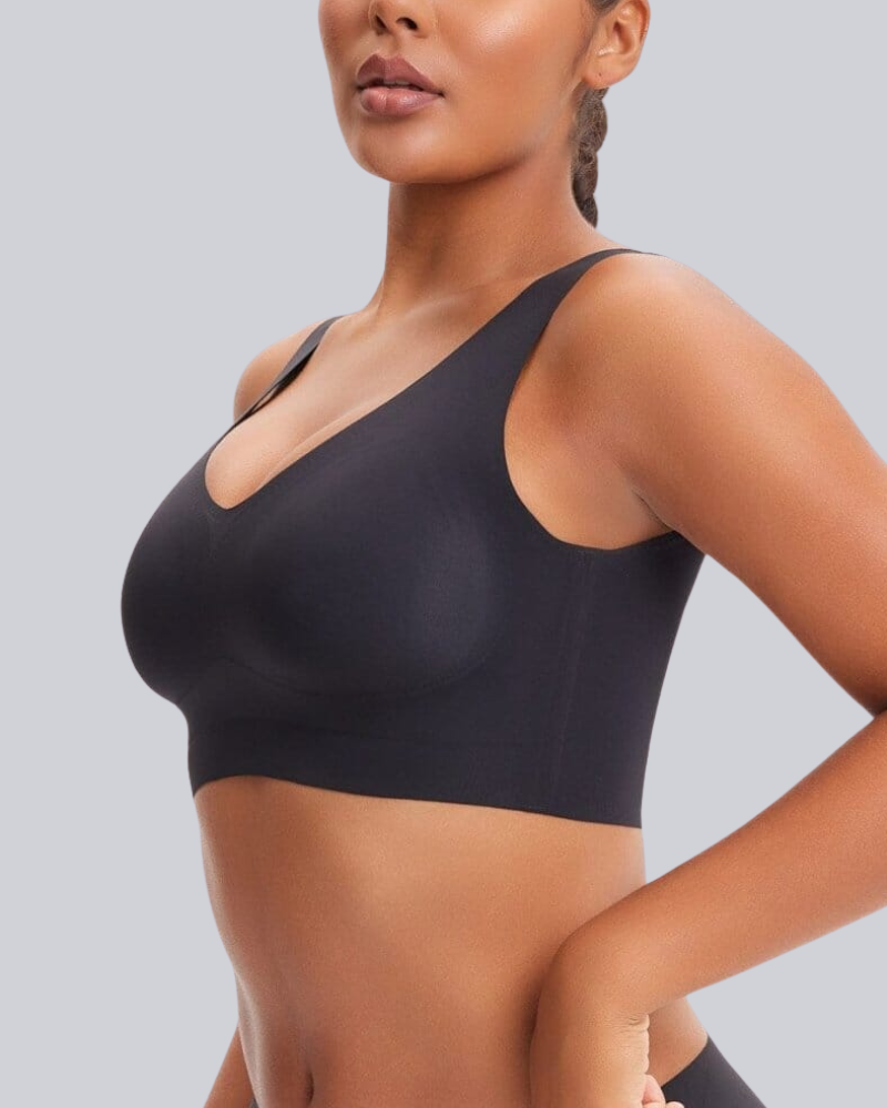 Wireless Back Smoothing V-Neck Seamless Tank Bra with Comfort Support