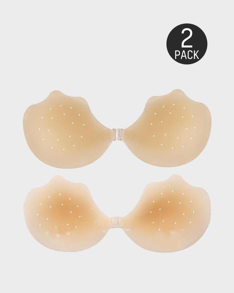 Comfortable Breathable Silicone Self-Adhesive Invisible Push-Up Bra 2-Pack