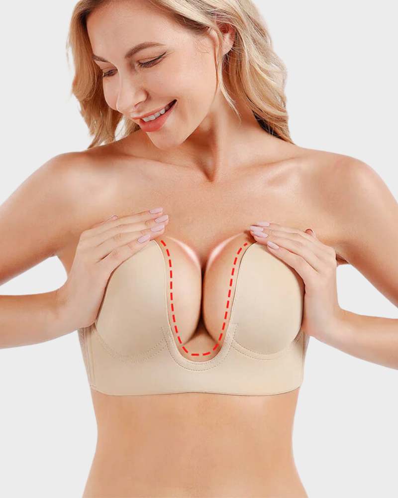 Seamless Strapless Push-Up Plunge Bra for Ultimate Support & Natural Lift