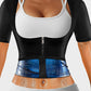 Women's Performance Sweat-Wicking Zip-Up Top - Torso Support, Short Sleeve