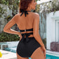 Women's Modest Tummy Control High Waisted Halter Bikini Swimsuit Set