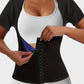Women's Short-Sleeve Sweat Sauna Top with Bust Support & Abdominal Control