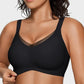 Women's Seamless V-Mesh Wireless Bralette: Ultra-Comfortable Supportive Everyday T-Shirt Bra