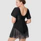 Chic Plus Size Full Coverage Ruffle Swimdress with Built-in Shorts for Women