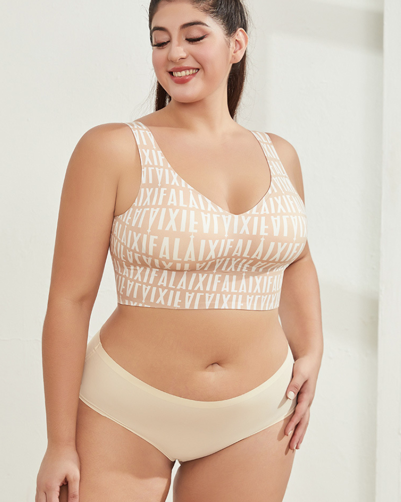 Wireless Back Smoothing V-Neck Seamless Tank Bra with Comfort Support