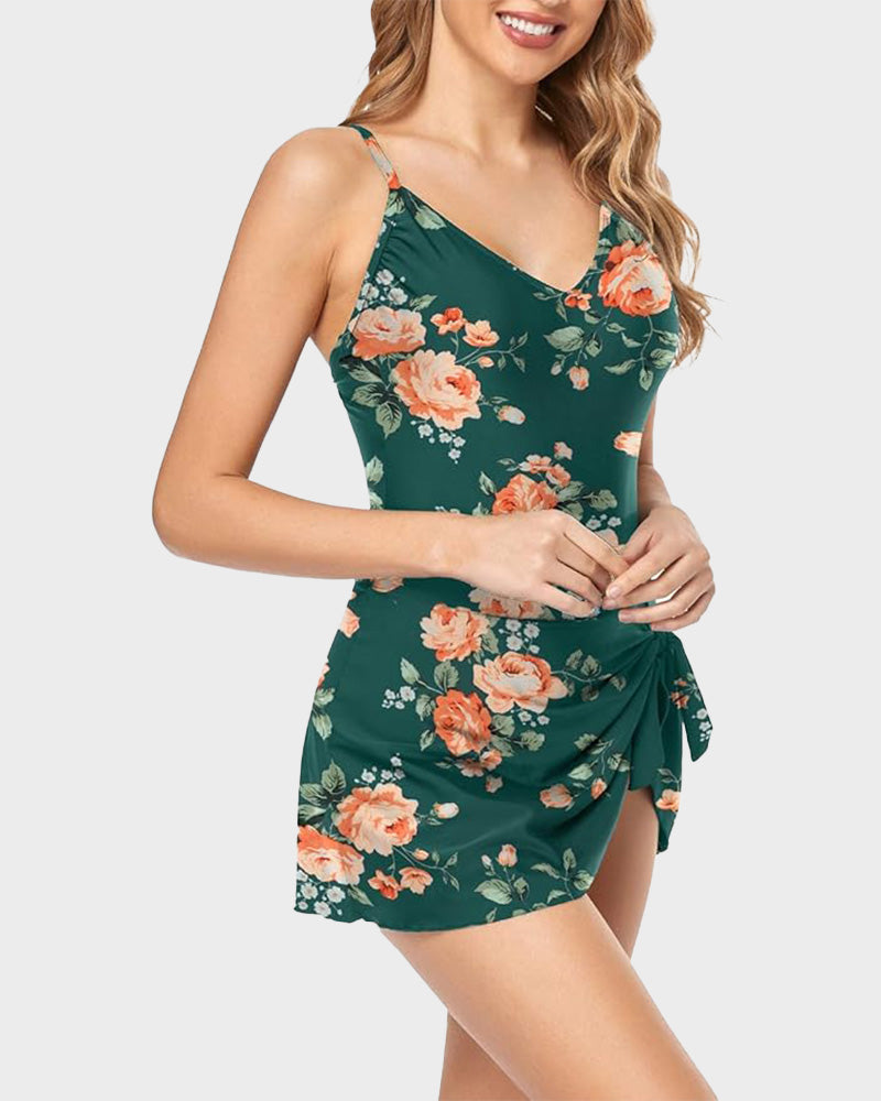Stylish Plus Size Tummy Control One-Piece Swimsuit for Women, Slimming Fit