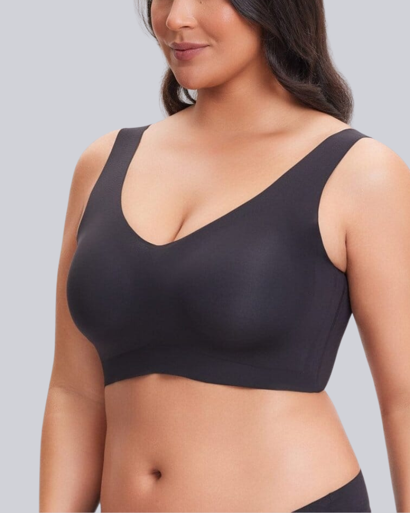 Wireless Back Smoothing V-Neck Seamless Tank Bra with Comfort Support
