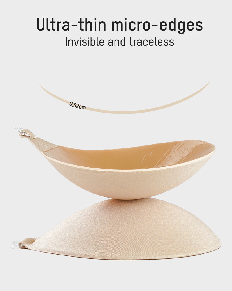 Invisible Front Closure Adhesive Push-Up Bra Set, 2 Pairs, Reusable & Strapless