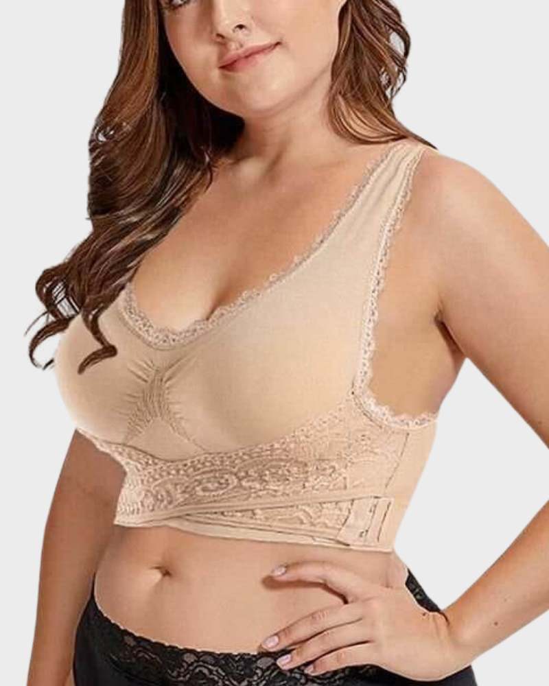 Elegant Wireless Breathable Lace Push Up Bra for Comfort and Support