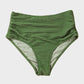 Textured Knot-Front High-Waisted Bikini Set