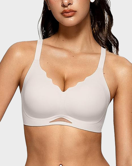 Shecurve Seamless Soft Comfort Wireless Mesh Bra for Everyday Smooth Support