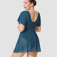 Chic Plus Size Full Coverage Ruffle Swimdress with Built-in Shorts for Women