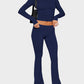 Women's Ultra-Soft 2-Piece Stretch Lounge Set: Comfy Top & Flare Pants