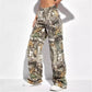 SheCurve Women's Camo Baggy Cargo Overalls: Multi-Pocket, Relaxed Fit, Durable Adventure Pants