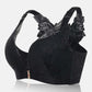 Elegant Rose Embroidered Front Closure Bra for Seamless Comfort and Easy Wear