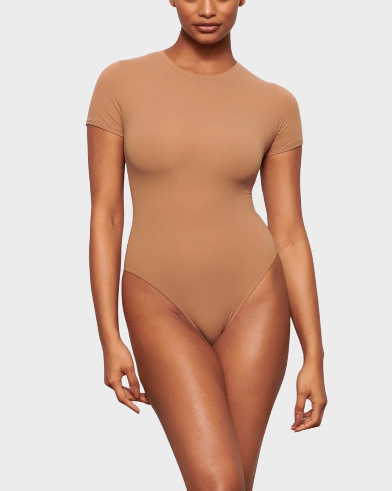 Seamless Everyday T-Shirt Bodysuit: Curve-Hugging, Tummy Control Shapewear for Women