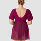 Chic Plus Size Full Coverage Ruffle Swimdress with Built-in Shorts for Women