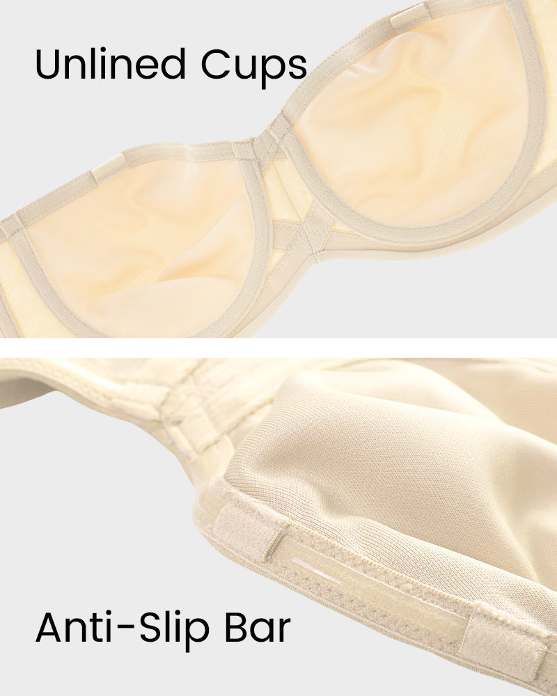 Ultimate Full Support Non-Slip Convertible Bandeau Bra for Invisible Comfort