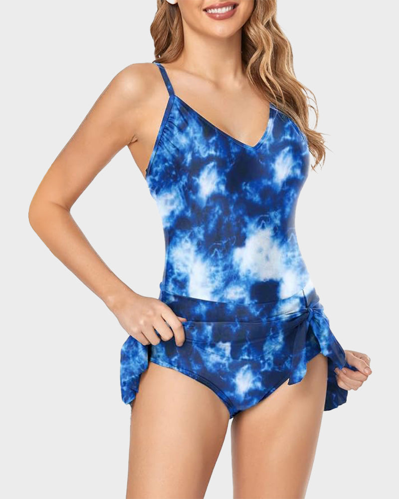 Stylish Plus Size Tummy Control One-Piece Swimsuit for Women, Slimming Fit
