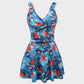 Elegant Floral Print One-Piece Swim Dress: Modest Coverage, Stylish Design, Comfort Fit